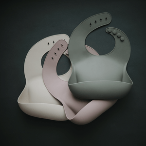 Silicone Baby Bib (Silver Sage) Mushie Lil Tulips