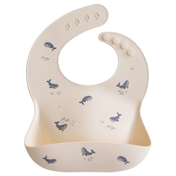 Silicone Baby Bib (Whales) Mushie Lil Tulips