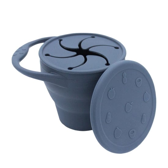 Silicone Collapsible Snack Cup - Navy BapronBaby Lil Tulips
