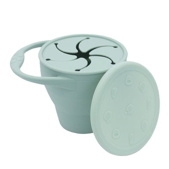 Silicone Collapsible Snack Cup - Sage BapronBaby Lil Tulips