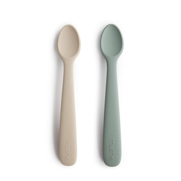 Silicone Feeding Spoons (Cambridge Blue/Shifting Sand) 2-Pack Mushie Lil Tulips