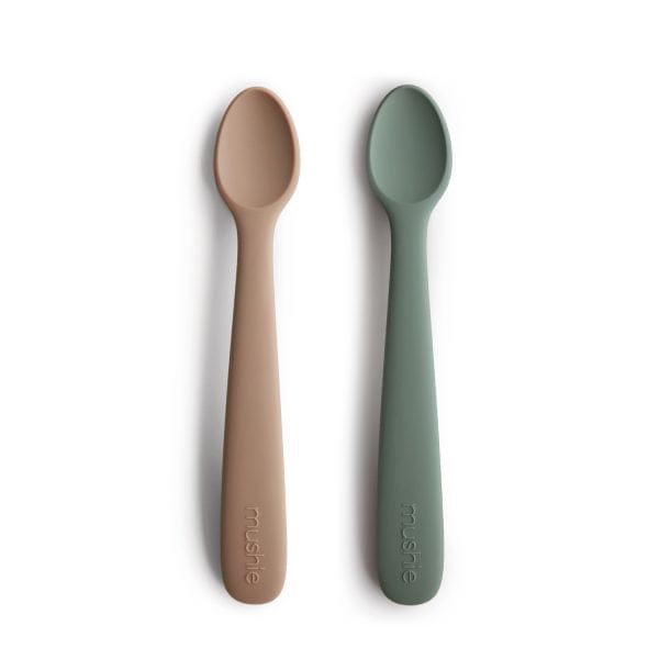 Silicone Feeding Spoons (Dried Thyme/Natural) 2-Pack Mushie Lil Tulips