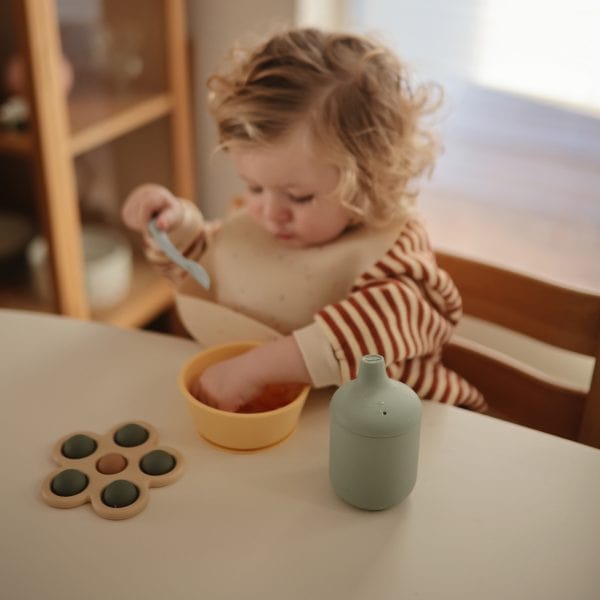Silicone Sippy Cup (Cambridge Blue) Mushie Lil Tulips
