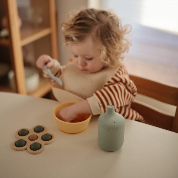 Silicone Sippy Cup (Cambridge Blue) Mushie Lil Tulips