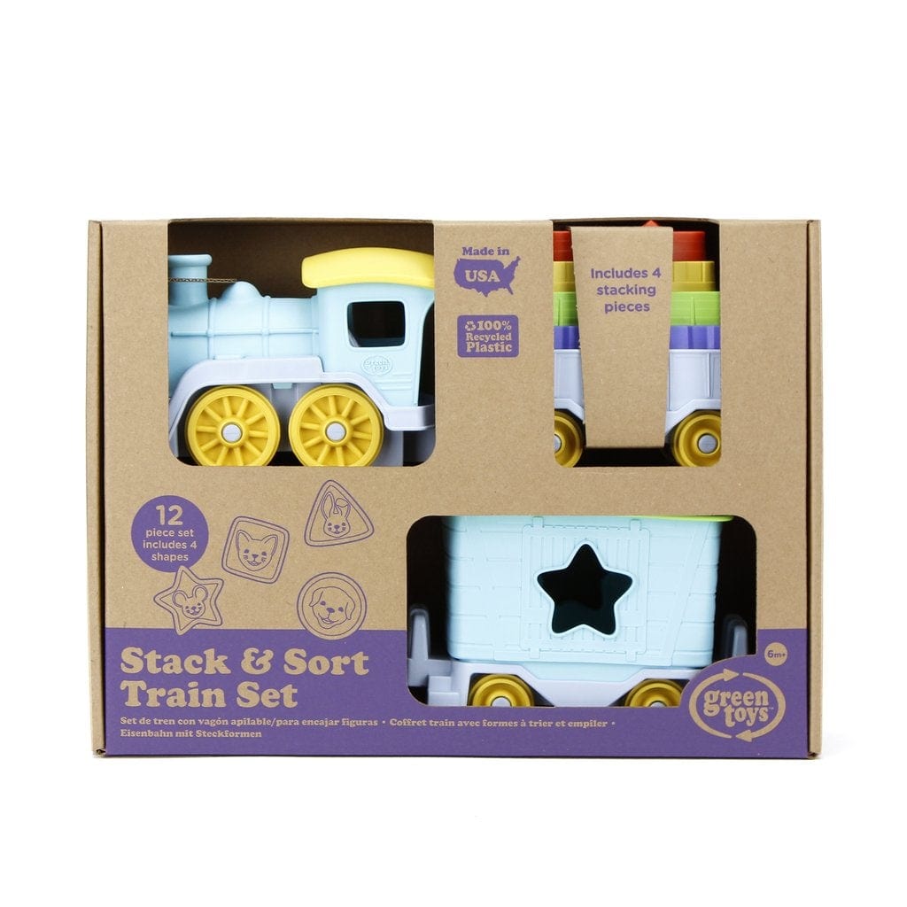 Stack & Sort Train Green Toys Lil Tulips