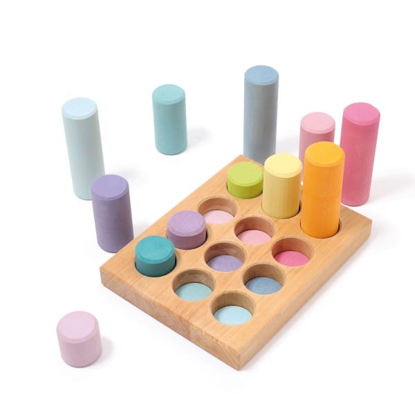 Stacking Game Small Pastel Rollers Grimm's Lil Tulips
