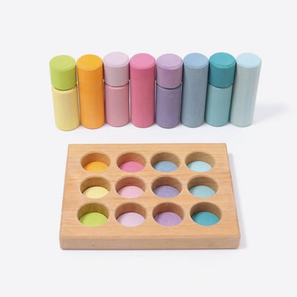 Stacking Game Small Pastel Rollers Grimm's Lil Tulips
