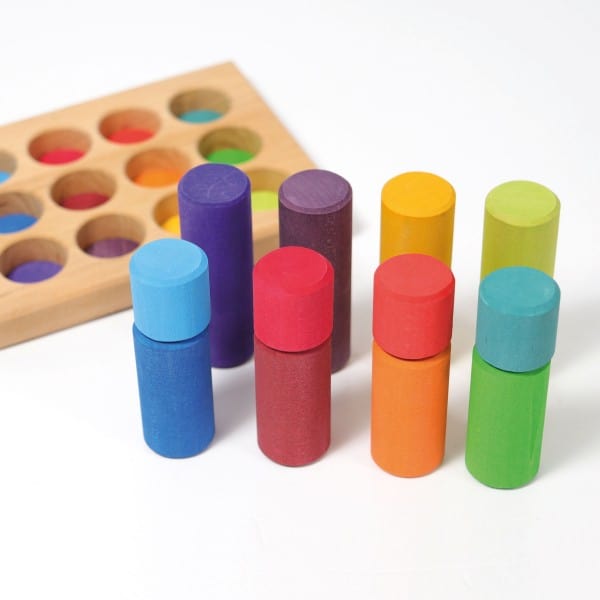 Stacking Game Small RAINBOW Rollers Grimm's Lil Tulips