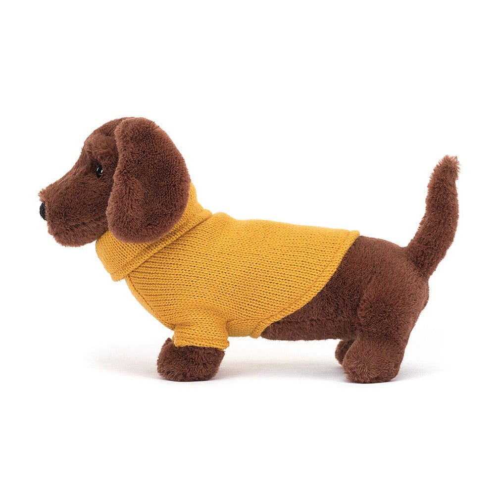 Sweater Sausage Dog Yellow JellyCat Stuffed Animals Lil Tulips