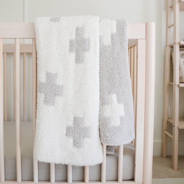 Swiss Cross Double-Layer Bamboni Blanket Receiving Saranoni Lil Tulips