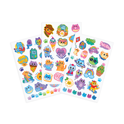 Tattoo Palooza Temporary Tattoos: Colorful Cats OOLY Lil Tulips