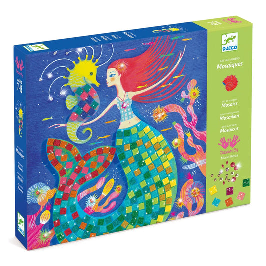 The Mermaid's Song Sticker and Jewel Mosaic Craft Kit Djeco Lil Tulips