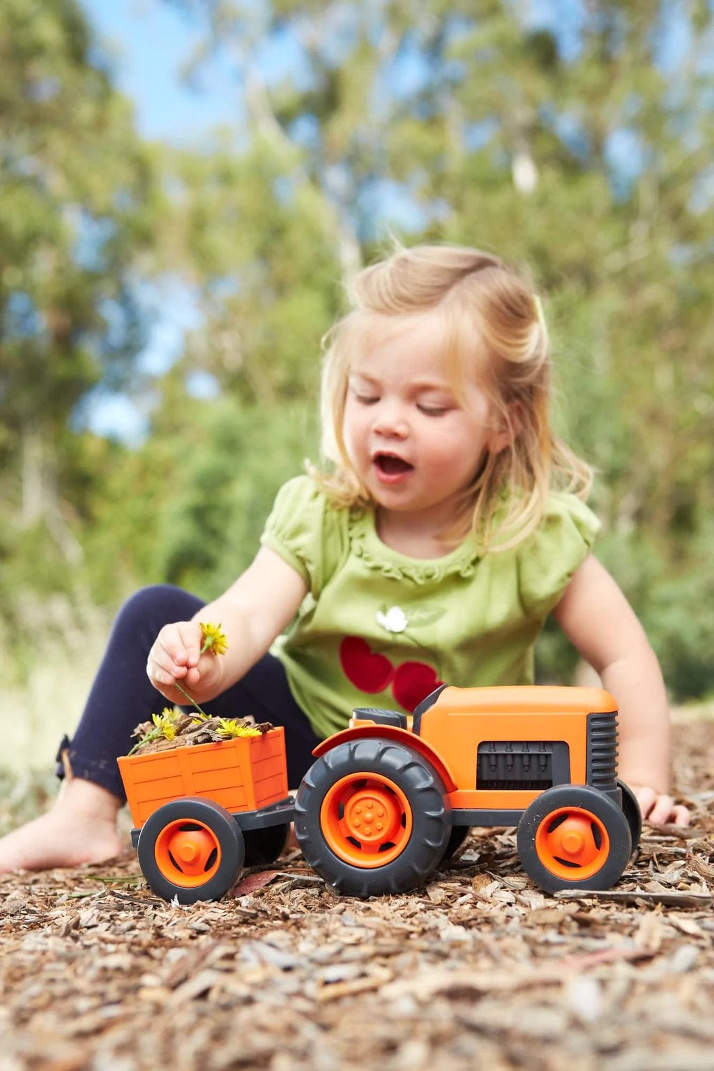 Tractor - Orange Green Toys Lil Tulips