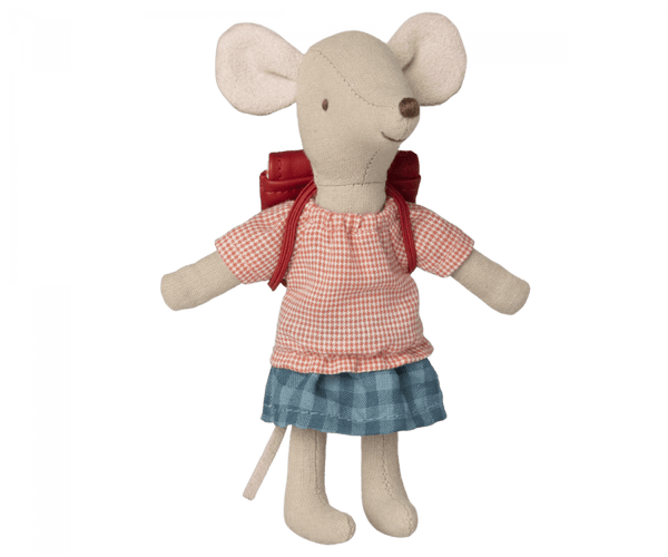 Tricycle Mouse, Big Sister with Bag - Red Maileg Lil Tulips