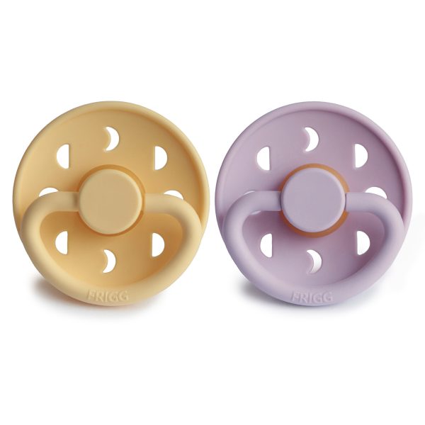 FRIGG Moon Natural Rubber Baby Pacifier (Soft Lilac / Daffodil)
