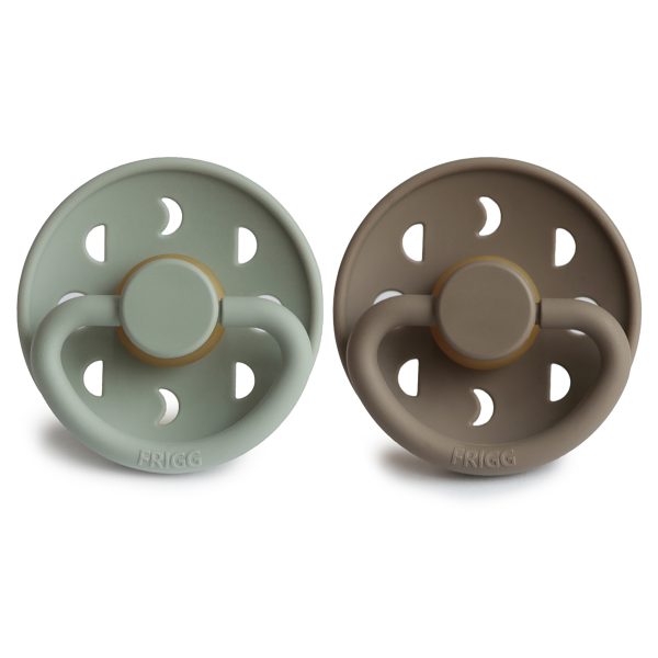 FRIGG Moon Natural Rubber Baby Pacifier (Sage / Portobello)