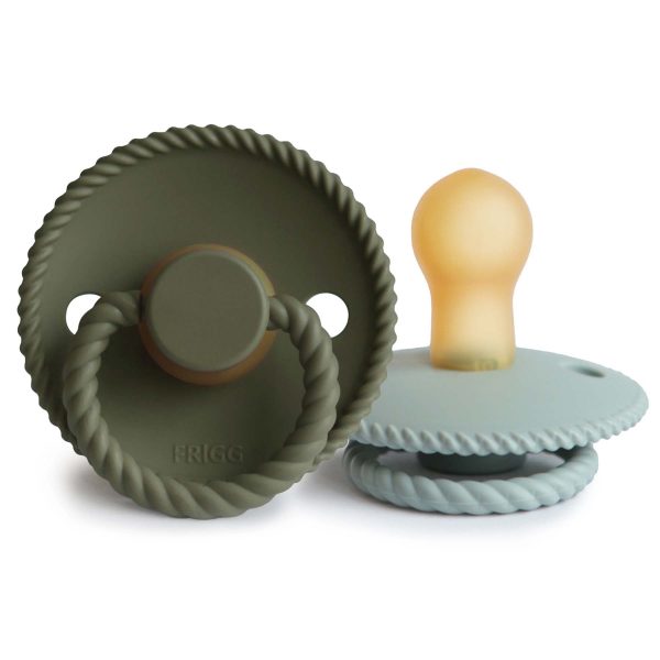 FRIGG Rope Natural Rubber Baby Pacifier (Olive / Sage)