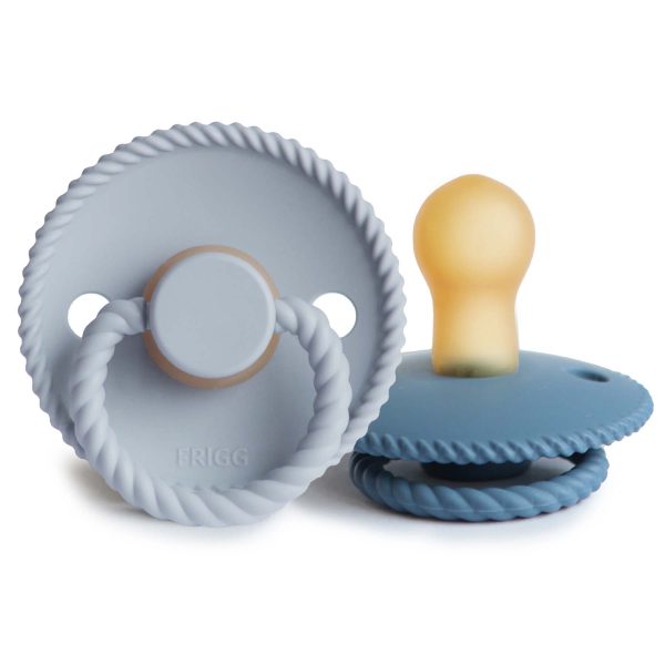 FRIGG Rope Natural Rubber Baby Pacifier (Powder Blue / Ocean View)
