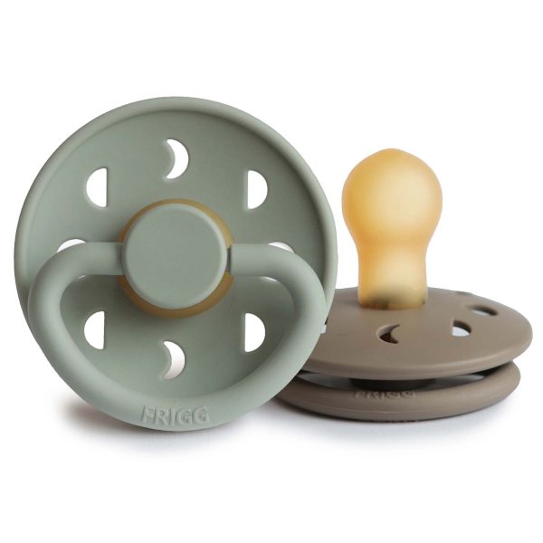 FRIGG Moon Natural Rubber Baby Pacifier (Sage / Portobello)