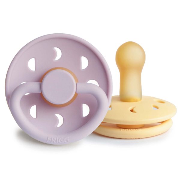FRIGG Moon Natural Rubber Baby Pacifier (Soft Lilac / Daffodil)