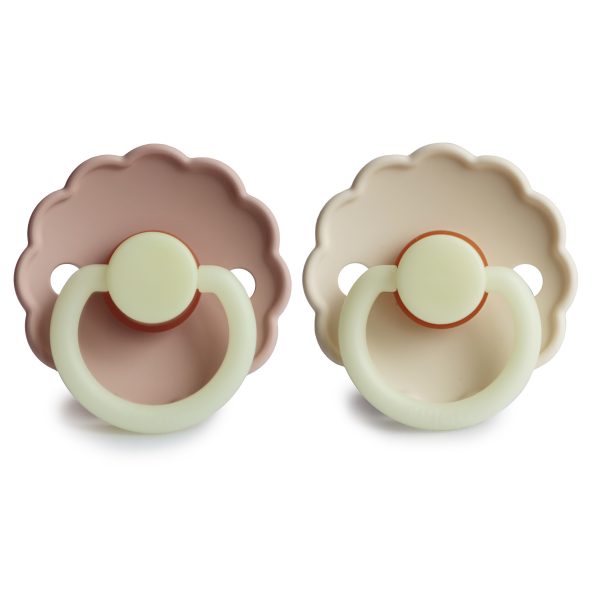 FRIGG Daisy Night Natural Rubber Baby Pacifier (Blush / Cream)