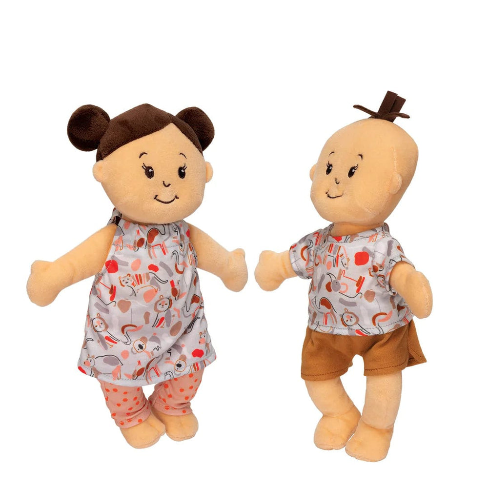 Wee Baby Stella Twins Peach With Brown Hair Manhattan Toy Company Lil Tulips