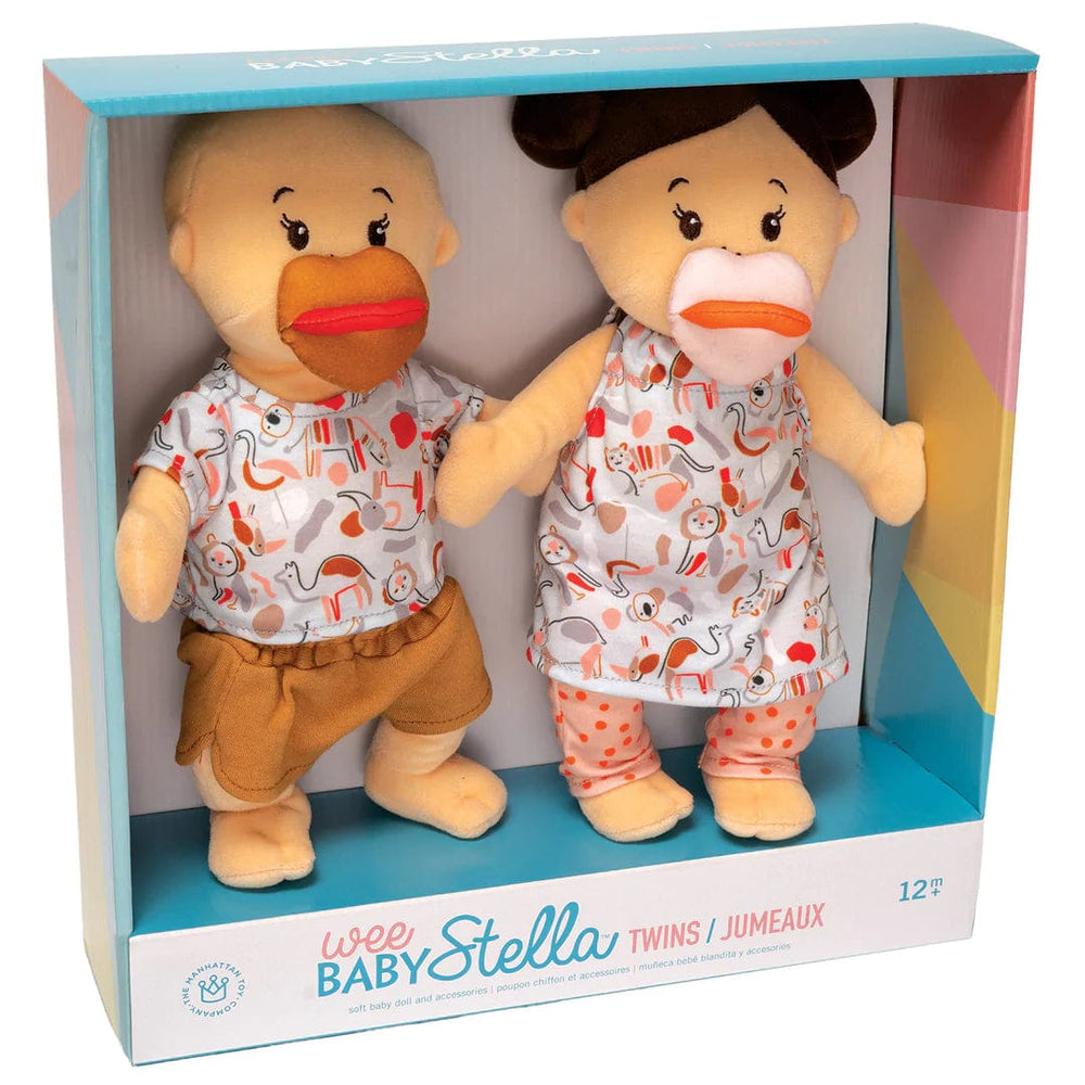 Wee Baby Stella Twins Peach With Brown Hair Manhattan Toy Company Lil Tulips