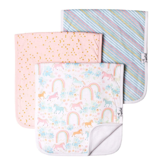 Whimsy Burp Cloth Set Copper Pearl Lil Tulips
