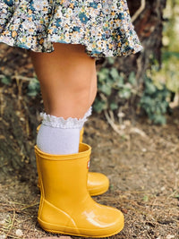 White Lace Top Knee High Socks Little Stocking Company Lil Tulips