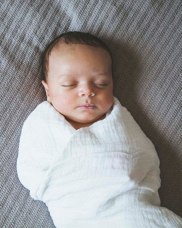 White  Single Cotton Swaddle Little Unicorn Lil Tulips