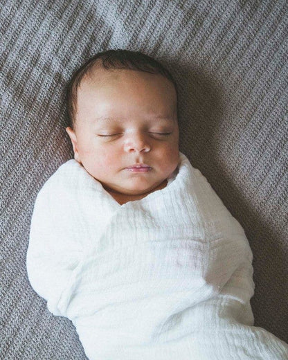 White  Single Cotton Swaddle Little Unicorn Lil Tulips
