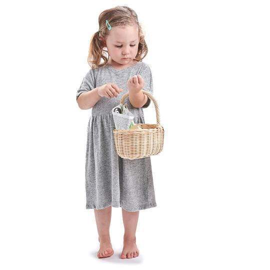 Wicker Shopping Basket Tender Leaf Lil Tulips