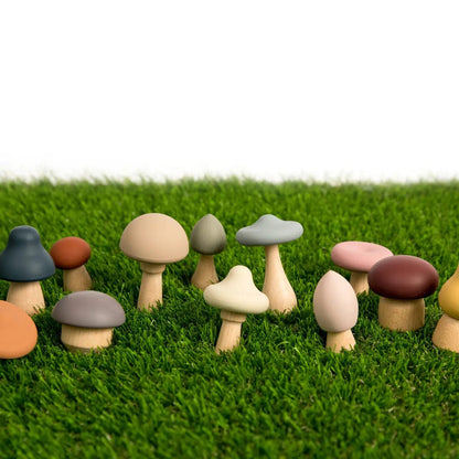 Wood + Silicone Mushroom Sorting Set Bug + Bean Lil Tulips
