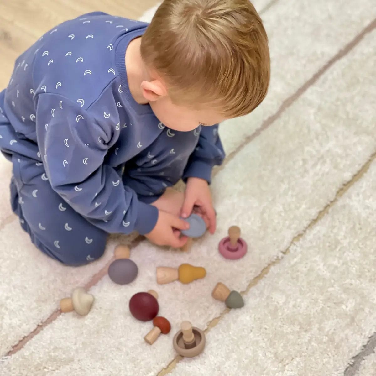 Wood + Silicone Mushroom Sorting Set Bug + Bean Lil Tulips