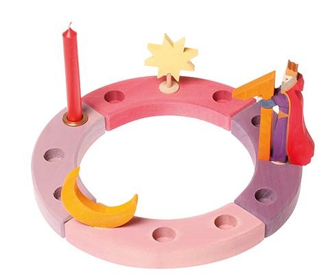Wooden Birthday Ring Pink Purple Grimm's Lil Tulips