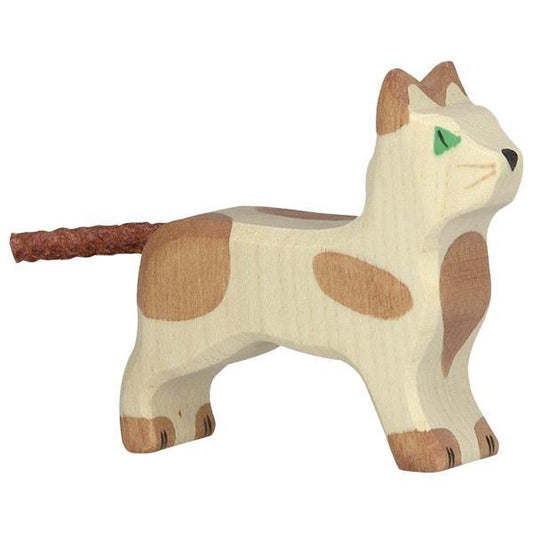 Wooden Cat Standing Holztiger Lil Tulips