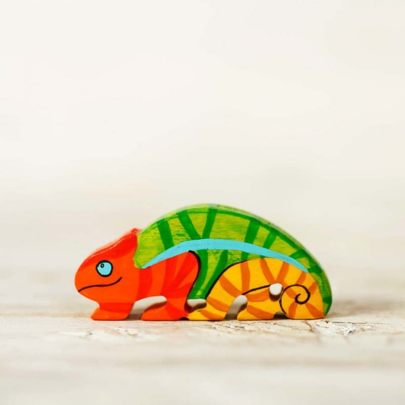 Wooden Chameleon Toy Wooden Caterpillar Lil Tulips