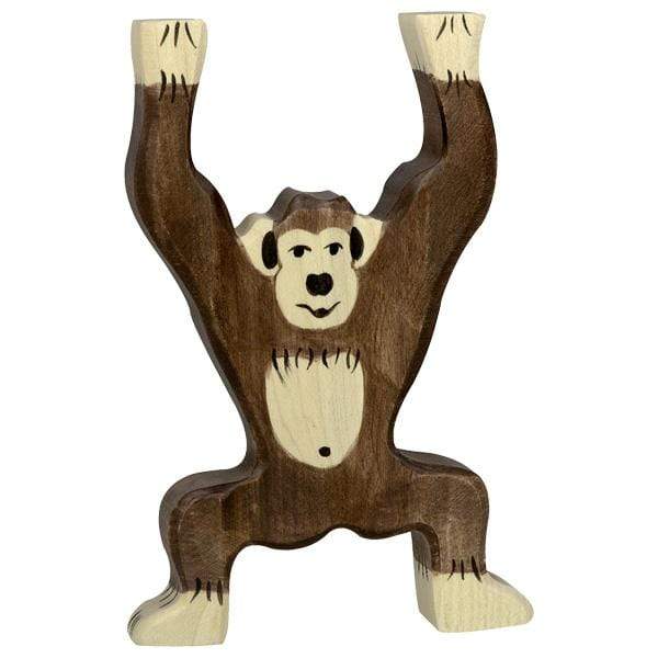 Wooden Chimpanzee Standing Holztiger Lil Tulips