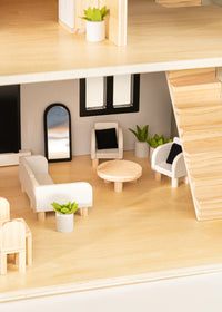 Wooden Doll House Living Room Furniture & Accessories (10 pcs) Coco Village Lil Tulips