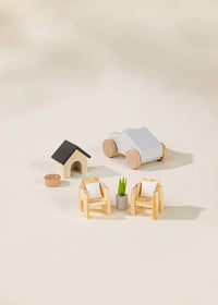 Wooden Doll House Outdoor Furniture & Accessories (8 pcs) Coco Village Lil Tulips