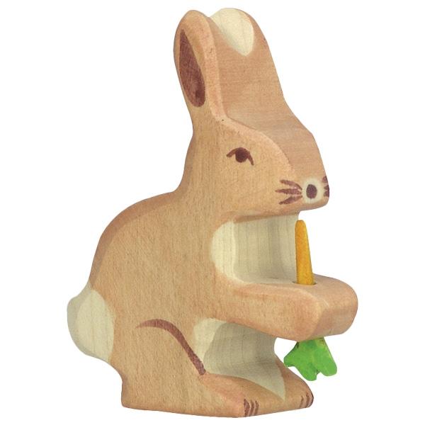 Wooden Hare with Carrot Holztiger Lil Tulips