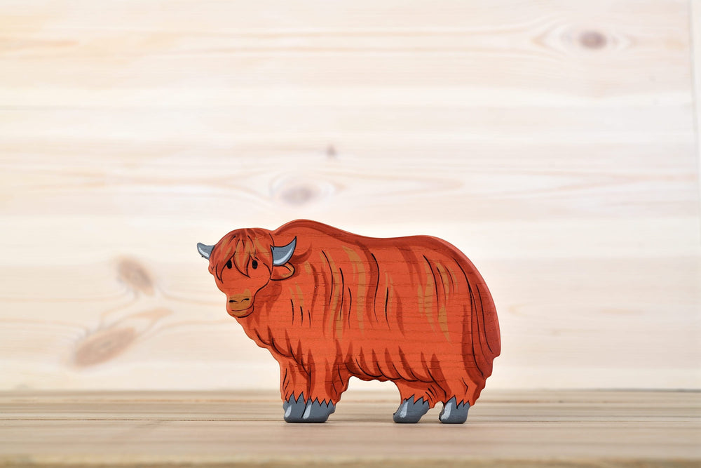 Wooden Highland Cow Toy Wooden Caterpillar Lil Tulips