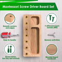 Wooden Montessori Screw Driver Board for Kids Panda Brothers Lil Tulips