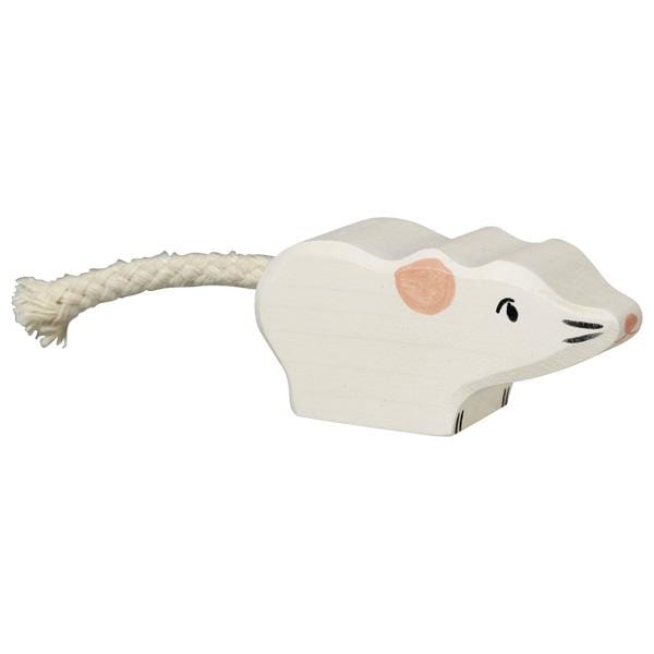 Wooden Mouse WHITE Holztiger Lil Tulips