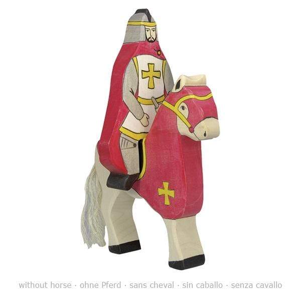 Wooden Red Knight w/Cloak Riding (WITHOUT HORSE) Holztiger Lil Tulips