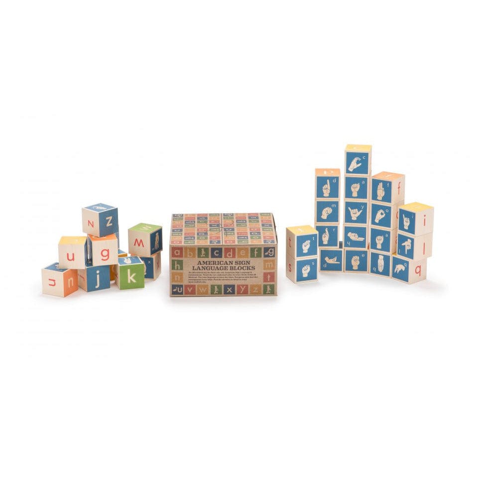 Wooden Sign Language Block Sets Uncle Goose Lil Tulips