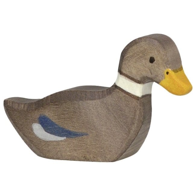Wooden Swimming Duck - Brown Holztiger Lil Tulips