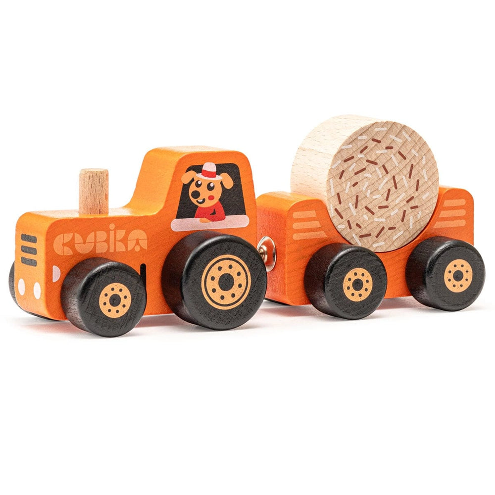 Wooden Tractor On Magnets Cubika Lil Tulips