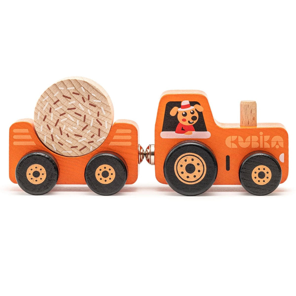 Wooden Tractor On Magnets Cubika Lil Tulips