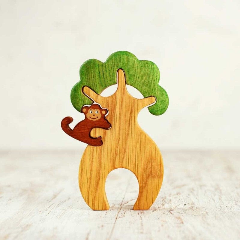 Wooden Tree With a Monkey Wooden Caterpillar Lil Tulips